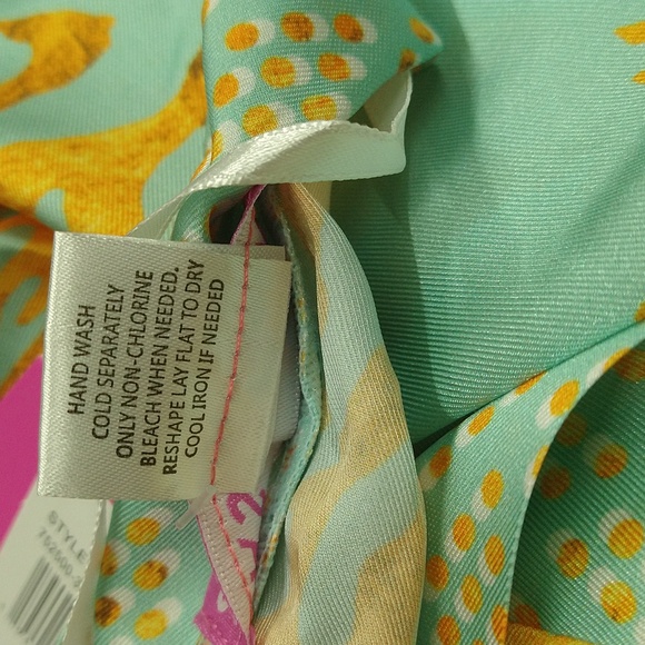 NEW! Sassy Jones Printed Wrap Topper Robe with Belt, Teal - Picture 15 of 15